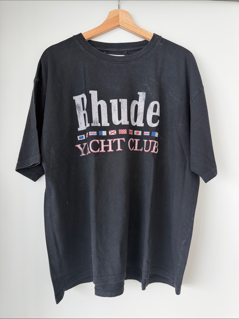 Rhude Black Graphic "Yacht Club" Short Sleeve Tee